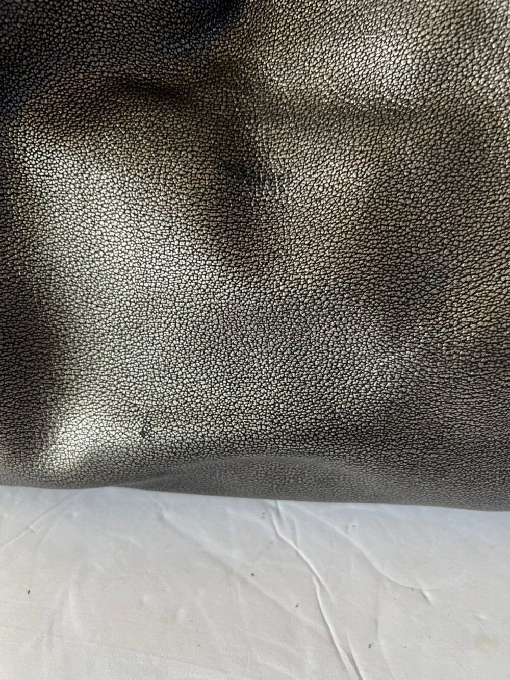 COACH EDIE PEBBLE LEATHER SHOULDER BAG 28 METALLIC SATCHEL - Picture 6 of 10